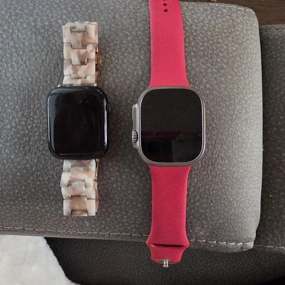 Apple Smartwatch with Pink Band and Black Face